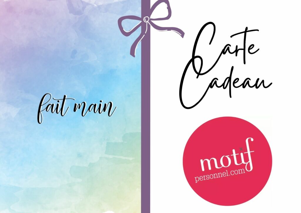 Carte cadeau 30 € chez Motif Personnel