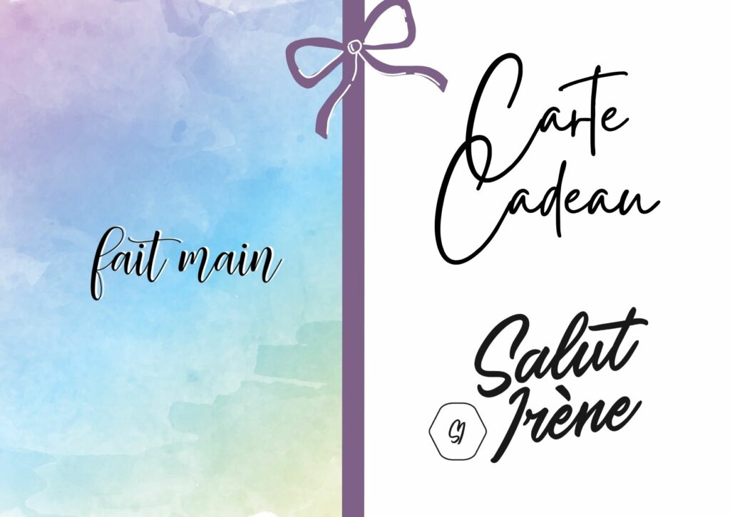 Carte cadeau 30 € chez Salut Irène