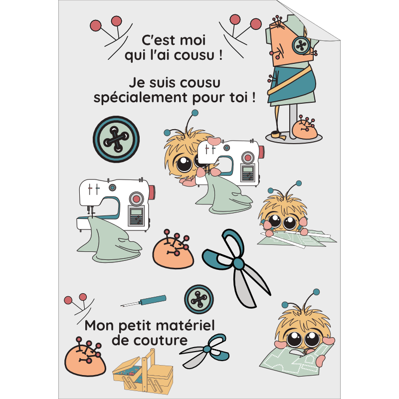 2 planches de transferts textiles - Galoux qui coud tout